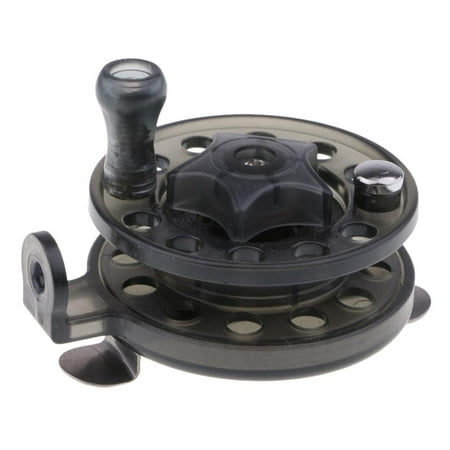 Pitycbo Mini Ice Fishing Reels Lightweight Rock/Fly Fishing Wheel Black