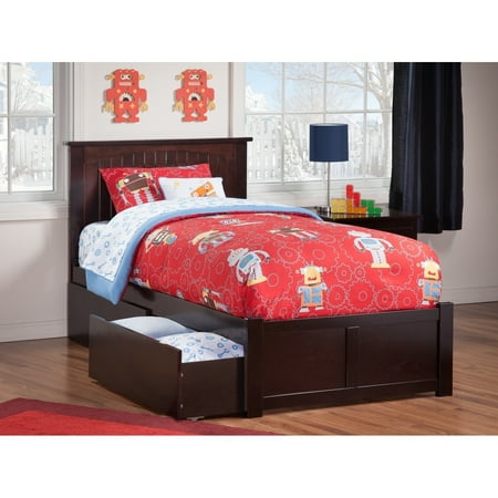 Atlantic Nantucket Espresso Colored Twin Xl Flat Panel Bed With Foot Board And 2 Urban Drawers Atlantic Nantucket Espresso Colored Twin Xl Flat Panel Bed With Foot Board And 2 Urban Drawers