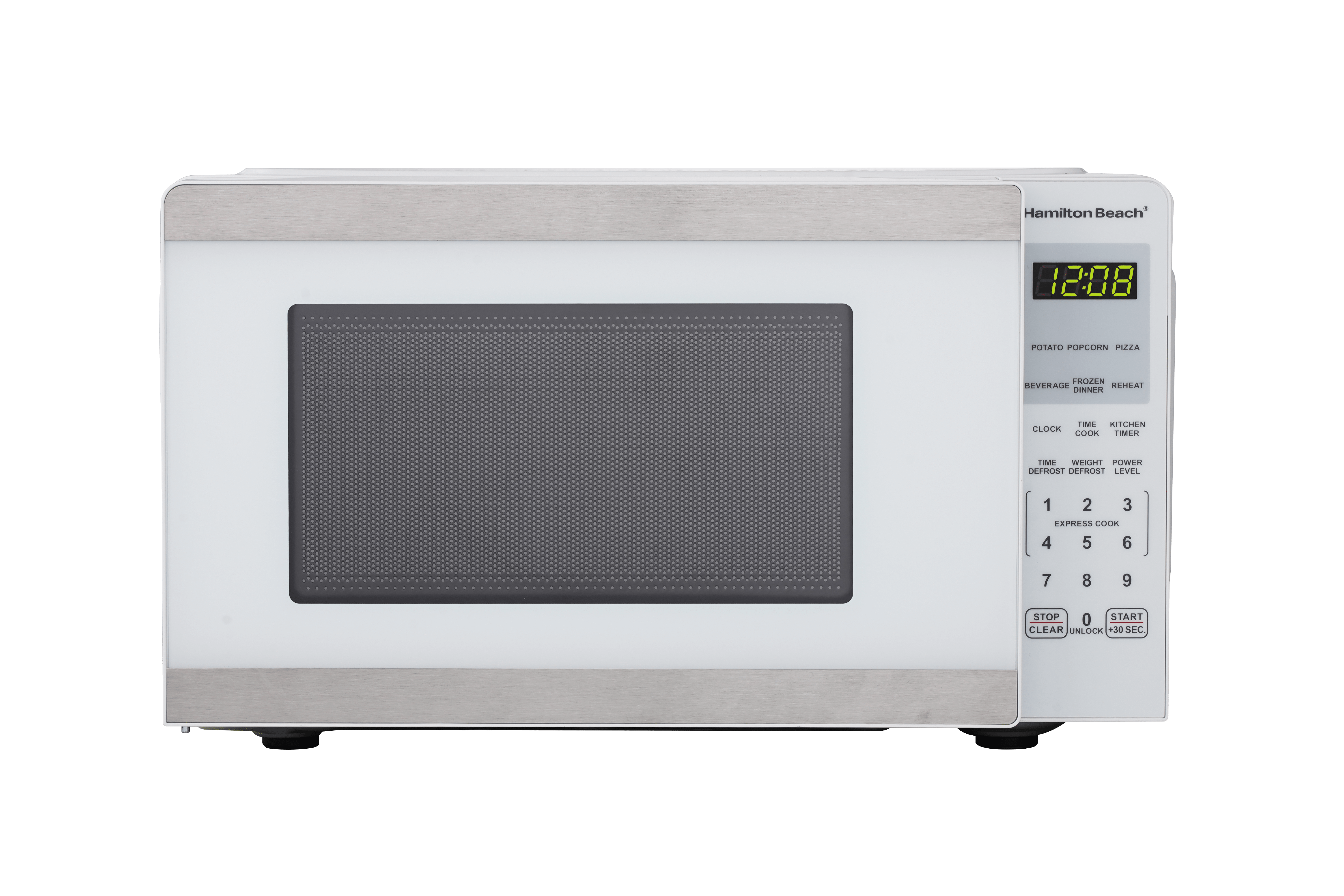 Hamilton Beach Microwave Oven 0.9 cu ft 900W White Stainless Steel