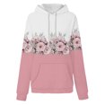 thumbnail image 6 of Women's Fall And Winter Printed Pullover Hooded Sweatshirt Long Sleeve Fashion Retro Floral Print Sweatshirt Drawstring Hoodie for Casual Outdoor Wear,Pink,L, 6 of 6