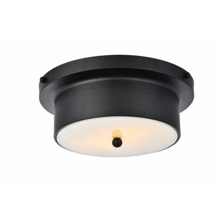 Distressed Black Semi Flush - Hamlin 2 light 12 inch flat black flush mount