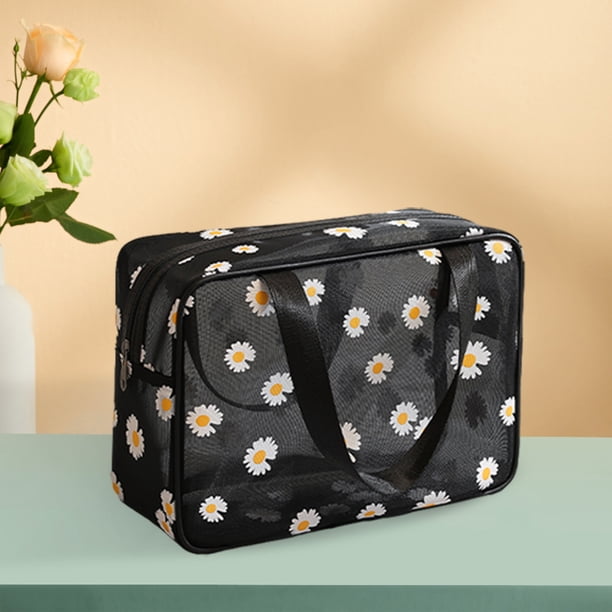 Bolsa de cosméticos de malla Bolsas de aseo de gran capacidad con cremallera bidireccional para viajes de oficina JShteea El nuevo