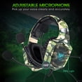 thumbnail image 4 of Cateissary Auriculares con cable Auriculares para juegos con micrófono Ocultación de ruido Auriculares con sonido envolvente LED Control Cables de audio/vídeo camuflaje verde, 4 of 6