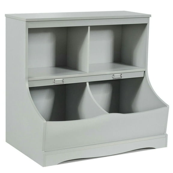 Resenkos Kids Floor Cabinet Multi-Functional Bookcase -Gray, Kids Toy Storage for Kids, Boys, Girls