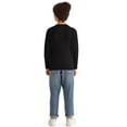 thumbnail image 3 of Actgleam Boys Sweaters Girls Long Sleeve Crew Neck Knit Pullover Sweater for Kids,Black,8-9Years, 3 of 9
