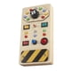 thumbnail image 2 of Tablero de actividades Montessori de madera, tablero electrónico para el desarrollo de niños pequeños, tablero de actividades con LED e interruptor engranaje, 2 of 9