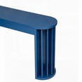 thumbnail image 4 of 59-inch Console Table with Oak Veneer, Curved & Straight Design for Living Spaces (Navy Blue), 4 of 10