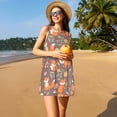 thumbnail image 3 of Balery Cute Little Fox Vestidos de verano para mujer con estampado: vestido holgado sin mangas, vestido playero informal y cómodo para días calurosos., 3 of 7