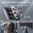 thumbnail image 7 of Dteck Case for Samsung Galaxy S23 Ultra, Compatible with Magsafe Magnetic Adsorption Metal Bumper Back Translucent Matte PC Cover with Full Camera Lens Protector,Purple, 7 of 7