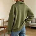 thumbnail image 5 of Tqcoqu Women's Half Zip Stand Collar Sweatshirt,Drop Shoulder Long Sleeve Casual Pullover Tops,Solid Color Basic Sweatshirt for Women,Army Green Women's S-XXL, 5 of 6