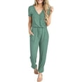 thumbnail image 5 of PRETTYGARDEN Jumpsuits for Women Spring Summer Casual Dressy Short Sleeve Romper Airport Vacation Travel Outfits, 5 of 5