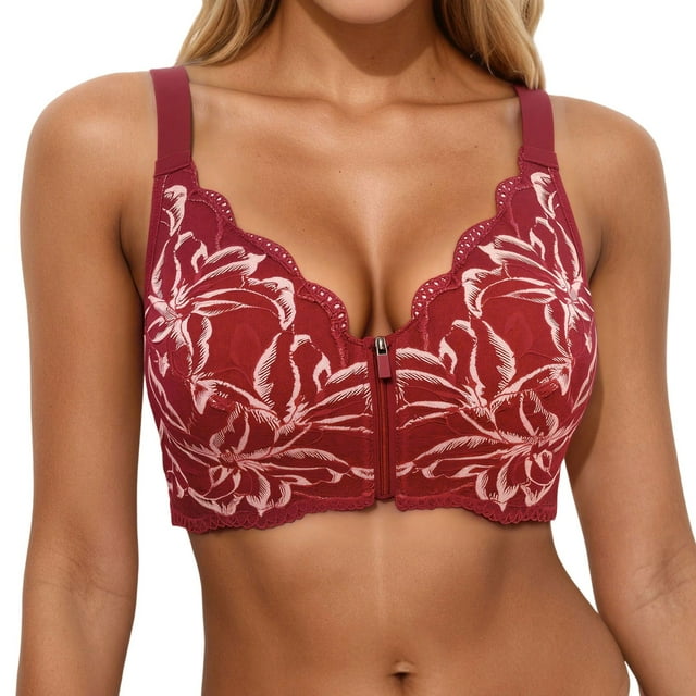 Brasier Mujer Sujetador Push up sin Aros con Cierre Frontal, Realce, Cobertura Lateral, Espalda Suave, Comodidad para Uso Diario. Grande