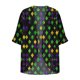 thumbnail image 5 of TaTaai Women's 3/4 sleeve chiffon cardigan, printed pattern, sun protection, casual trendy, lightweight breathable, Mardi Gras essential, perfect for outdoor outings & layered looks Gift, 5 of 5