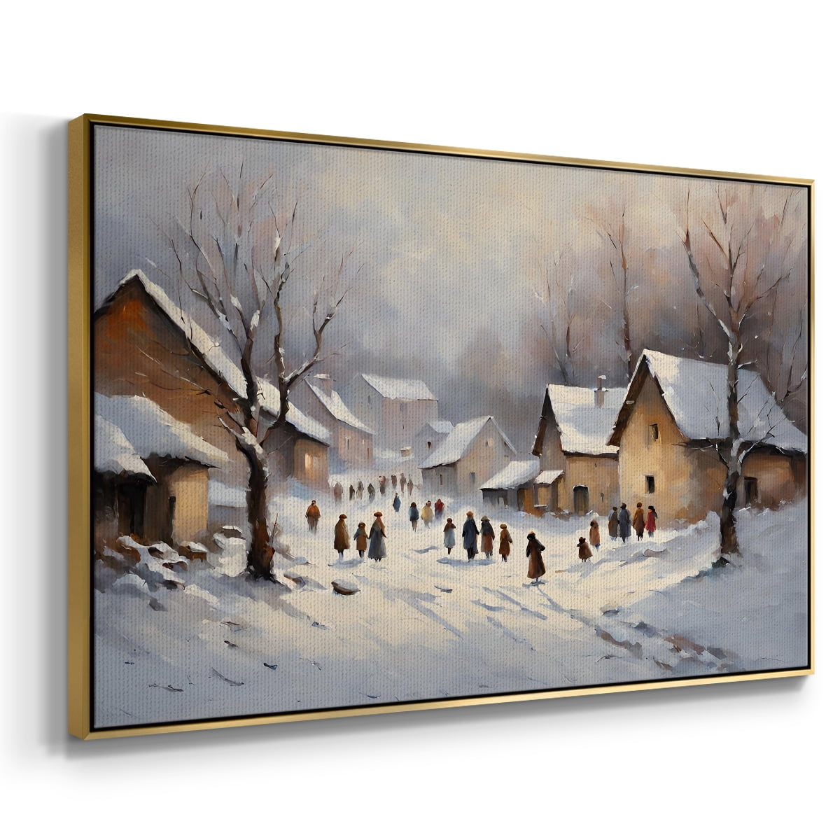 Vintage Landscape-CCX By Wexford Home Framed in Gold Wood Gallery Wrapped Canvas 25 in. x 37 in.