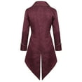 thumbnail image 4 of Busydd Mens Tailcoat Long Sleeve Button Tuxedo Jacket Fashion Prom Performance Retro Tailcoat Steampunk Medieval Costume XL, 4 of 9