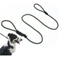 thumbnail image 1 of Multifunctional Figure 8 Padded Head Halter Walking Training Leather Stopper Slip Lead Dog Rope Leash Muzzle (Army Green), 1 of 8