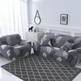 thumbnail image 4 of Shanna Stretch Sofa Slipcover Non Slip Couch Covers for 1 2 3 4 Seater and Sectional Couch, Sofa Furniture Protector(1 Seater,Black Feather Leaf), 4 of 8