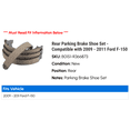 thumbnail image 2 of Rear Parking Brake Shoe Set - Compatible with 2009 - 2011 Ford F-150 2010, 2 of 2