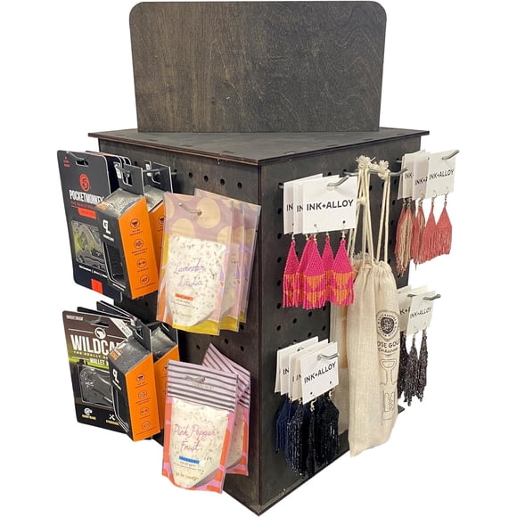 Expositor de madera perforada TORCHED DISPLAYS de 57 x 42,5 cm