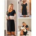 thumbnail image 5 of Ekouaer Women's Nursing Dress Summer Short Sleeve Patchwork Maternity Breastfeeding Knee Length Dress, 5 of 5