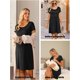 thumbnail image 5 of Ekouaer Women's Nursing Dress Summer Short Sleeve Patchwork Maternity Breastfeeding Knee Length Dress, 5 of 5