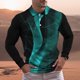 thumbnail image 2 of Hombres moda casual solapa pulóver impresión manga corta camiseta blusa Pompotops oipoqjl24359, 2 of 3