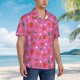 thumbnail image 3 of Balery Strawberry Floral Camisas hawaianas de manga corta para hombre, camisas playeras de corte holgado, camisas de vacaciones con botones,Small, 3 of 7