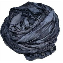 Knitilk Super Bulky Recycled Sari Silk Ribbon Yarn |Best for Crochet, Knitting and Jewelry Making (50 GMS-25 Yards)- Charcoal-Grey