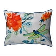 thumbnail image 1 of Betsy Drake HJ1046 Coussin Grand pour Intérieur et Extérieur 16 x 20 Po Libellule et Fleur Rouge, 1 of 1