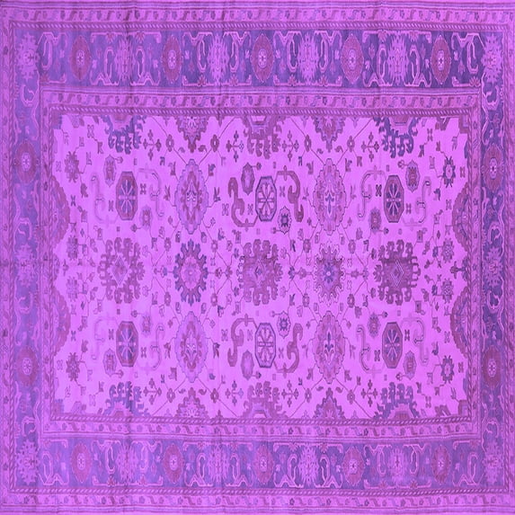 Ahgly Company Indoor Square Oriental Purple Traditional Area Rugs, 5' Square