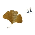 thumbnail image 1 of Escultura de pared de hierro forjado con forma de hoja de ginkgo, figura de alce y ciervo de resina, decoración artística colgante, ideal para regalar, 1 of 8