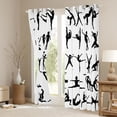 thumbnail image 3 of Homewish Gymnastics Dancer Curtains Pack of 2 (42x84 Each),Sport Theme Curtains Blackout,White Black Bedroom Curtains For Girls Kids,Luxury Bedroom Decor, 3 of 6