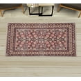 thumbnail image 1 of Folk Art Decorative Rug, Bohemian Themed Peachy Ethnic Flowers and Traditional Botanic Details, Quality Carpet for Bedroom Dorm and Living Room, 6 Sizes, Seal Brown Dark Salmon, by Ambesonne, 1 of 1