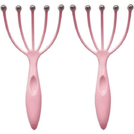 2 Pack Hand Held Scalp Massager Five Finger Ball Roller Comb Head SPA Scalp Brush Hair Care Massage Comb (#2)