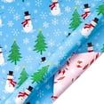thumbnail image 6 of Sparklane Christmas Wrapping Paper for Kids, Mini Roll, Red Truck, Snowman Christmas Tree in Blue & Pink Candy Cane Reversible Design for Winter Holiday Family Gathering, 17 inches x 32.8 Feet, 6 of 14