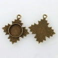 thumbnail image 2 of U8MO Antique Bronze Flat Round Tray Pendant Cabochon Blank Bezel Settings Nickel Free-Flower A,12mm ,10pcs, 2 of 2