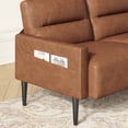 thumbnail image 4 of BLAZANT Faux Leather Sofa Couch, Modern 83 Inch 3 Seater Couches with Deep Seats and 2 Pillows for Living Room, Apartment, Office, Bedroom, Orange, 4 of 9
