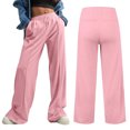 thumbnail image 5 of Fmbrln Womens Trendy Wide Leg Sweatpants Drawstring Elastic Waist Work Pants Casual Baggy Running Athletic Joggers Pants with Pockets Pink XL, 5 of 5