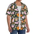 thumbnail image 2 of Balery Roosters and Chicks Camisa Casual de Manga Corta con Botones para Hombre, Texturizada, Estilo Cubano, para Playa, Verano-X-Large, 2 of 5