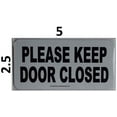 thumbnail image 3 of 2 Pack-Please Keep Door Closed Sign Color White -Sign with Double Side Tape (Aluminium,2.5x5) (ref-2201), 3 of 5