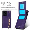 thumbnail image 6 of Dteck for iPhone 16 Pro Case, Shockproof Magnetic Protective Zipper Pocket Purse Handbag Shoulder Strap Stylish Protective Cover, Purple, 6 of 9