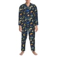 thumbnail image 3 of Salouo Undersea Animals Print Button-Front Long Sleeve Pajama Set for Men, Soft 2Pjs Men's Long Sleeve Sleepwear-Medium, 3 of 7