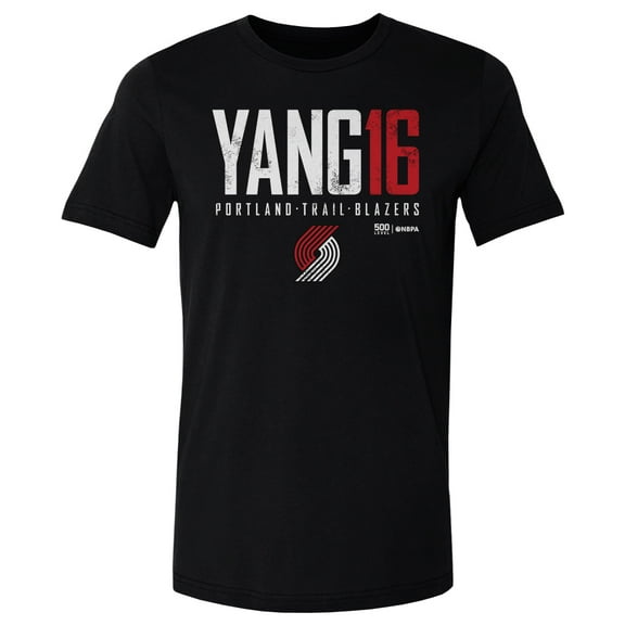 Men's 500 Level Yang Hansen Black Portland Trail Blazers Elite T-Shirt