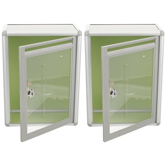 unbranded 2Ud Buzón De Pared Metálico Con Cerradura Gris Para Uso En Oficinas Y Recolección De Cartas