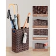 thumbnail image 4 of Rattan Umbrella Stand, Umbrella Holder for Entryway, Hand Woven Umbrella Rack Organizer Freestanding, with a Detachable Drip Tray, 4 Hooks, 11.8" L x 5.5" W x 16.5" H, 4 of 9