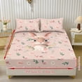 thumbnail image 2 of Xoenoiee Rabbit Bunny Rose Daisy Flower Print 3 Pcs Sheet Set, Soft Comfort Bedding Sets Easter Decor with 1 Fitted Sheet and 2 Pillowcases, Cooling Cozy All-Season Bed Sheets, Twin XL Size, 2 of 7