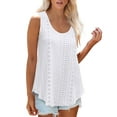 thumbnail image 2 of Summer Women Shirt Women's Round Neck Loose Sleeveless T-Shirt Top, 2 of 9