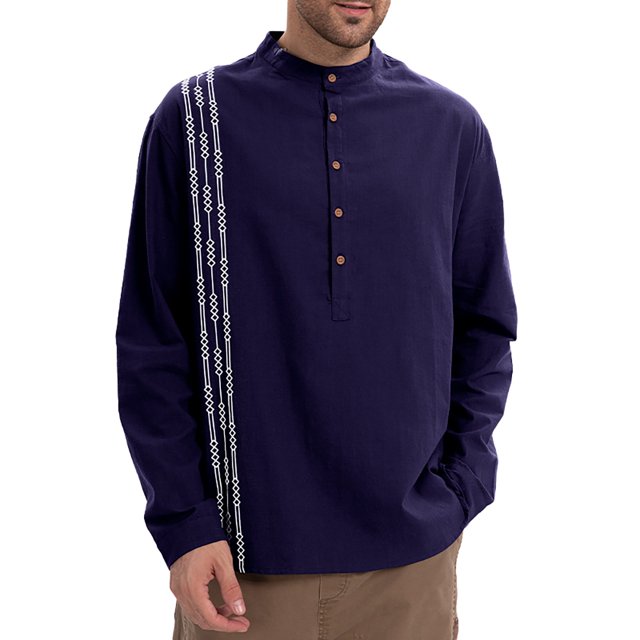 XDZJLR Mens T Shirts 2025 Spring New Long Sleeved Fashion Loose Linen Breathable And Comfortable Summer Must Have Tops