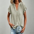 thumbnail image 2 of Womens Summer Tops Short Sleeve V Neck Simple Casual Blouse Daily All Match Daily Tops, 2 of 6