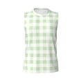 thumbnail image 6 of Picia Pistachio Green Checkboard mens Cotton Tank Undershirts , Moisture-wicking Ribbed Tanks, Lightweight Cotton Tank Undershirts-X-Large, 6 of 8